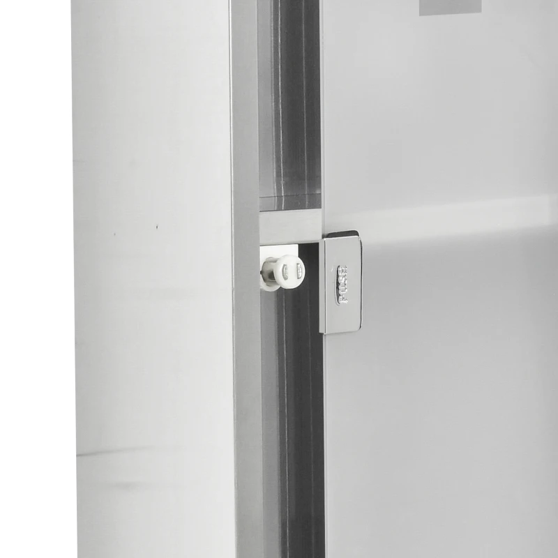 Kleankin Medicijnkast EHBO-kast met slot glazen deur 3 vakken matglas 430 rvs