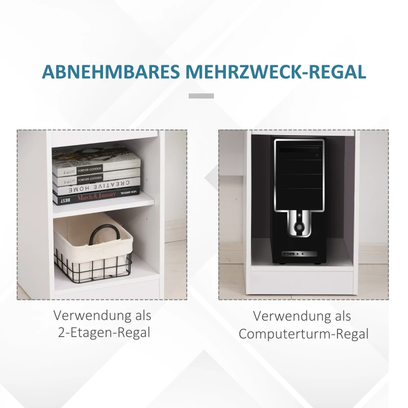 HOMCOM Computertafel kantoortafel speeltafel pc-tafel met lade wit