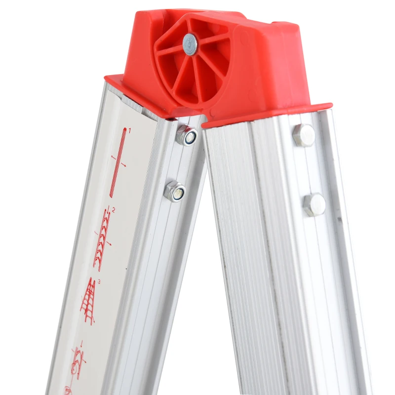 HOMCOM Inklapbare ladder vouwladder staladder aluminium zilver