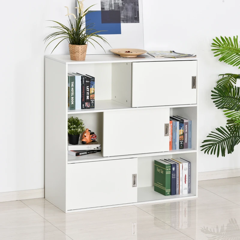 HOMCOM Boekenrek staande kast archiefkast multifunctionele kast wit 120 x 40 x 120 cm