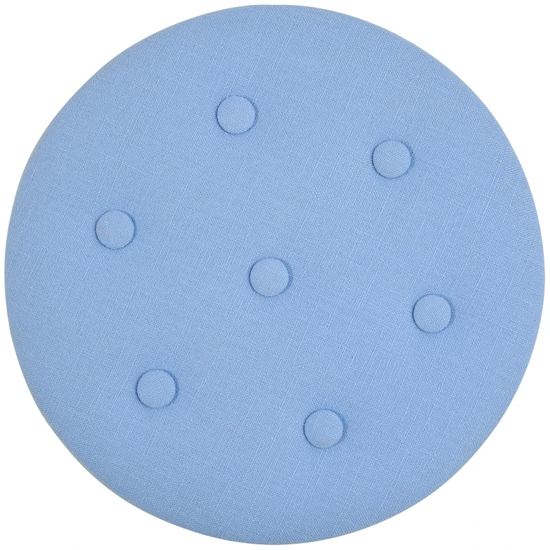 Poef met opbergruimte ottoman poef linnen lichtblauw Ø38 x 38 h cm