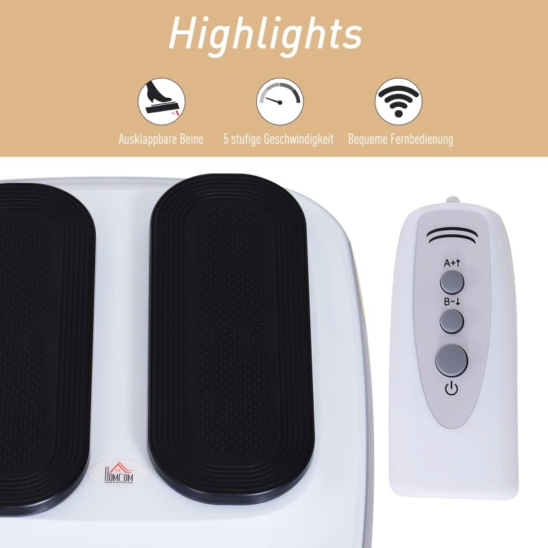 Beentrainer elektrisch passieve gymnastiek fitnessapparaat hometrainer 5 niveaus wit