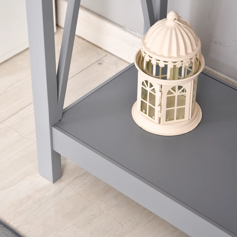 Consoletafel bijzettafel met 2 schuiflades dressoir entree massief hout grijs