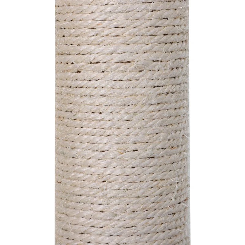 PawHut Kattenboom 3 verdiepingen krabpaal kattenbed met hangmat sisal paal pluche grijs