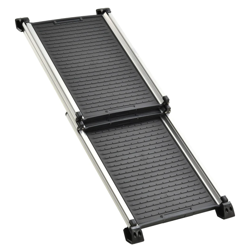 PawHut hondenloopplank huisdierenloopplank inklapbaar hondentrap aluminium + PP, zwart, 159 x 42 x 11,5 cm 159 x 42 x 11,5 cm | Aosom.de