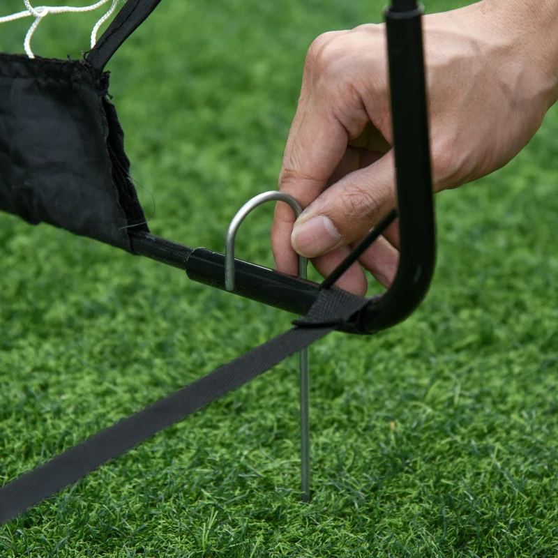 HOMCOM Voetbaldoelen Voetbalnet set van 2 minidoelen opvouwbaar staal zwart 186 x 90 x 89 cm