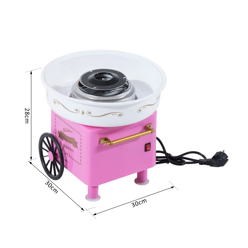 HOMCOM Suikerspinmachine suikerspinapparaat suikerspin machine 450 watt roze/rood