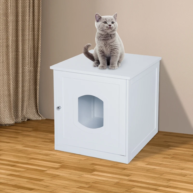 Kattenhuis voor kattenbed, kattentoilet kattenkast kattenbak MDF wit