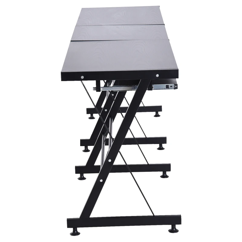 HOMCOM Computertafel bureau werkstation flexibel MDF staal zwart/wit