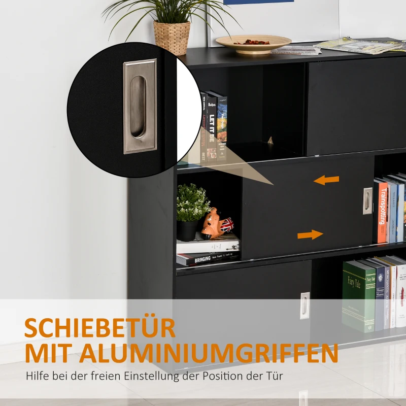 Boekenrek staande kast archiefkast multifunctionele kast 120 x 40 x 120cm zwart