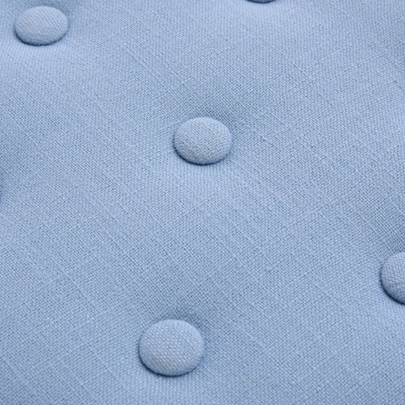 Poef met opbergruimte ottoman poef linnen lichtblauw Ø38 x 38 h cm