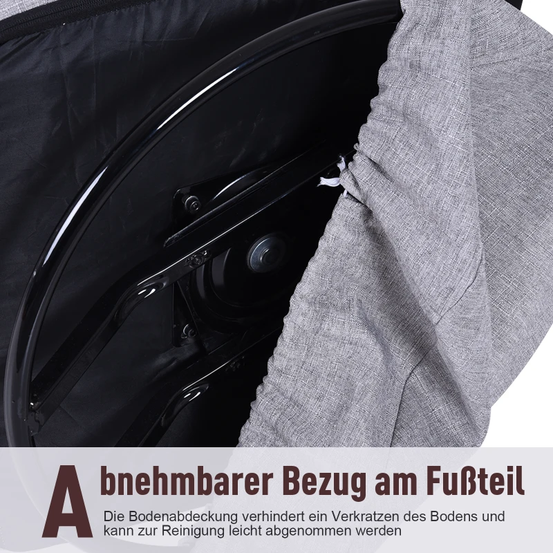 HOMCOM® vloerkussens en rugkussen vouwstoel bekleed linnen lichtgrijs 64 x 93 x 80 cm | Aosom.de