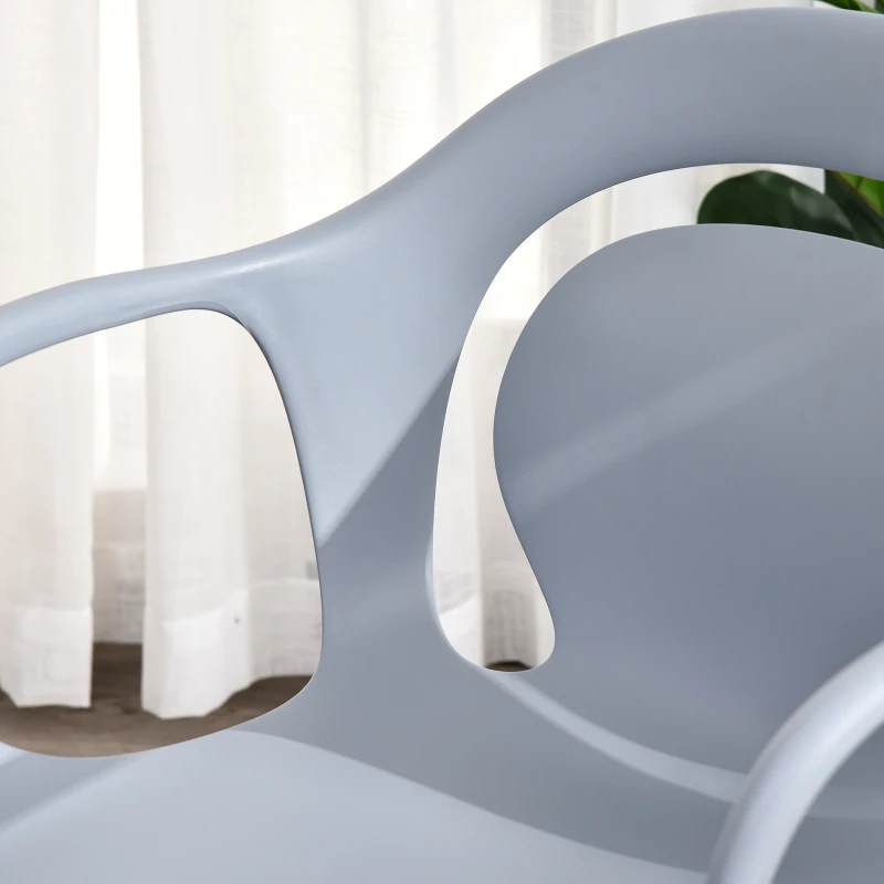 Eetkamerstoelen set van 2 keukenstoel woonkamerstoel met rugleuning PP grijs