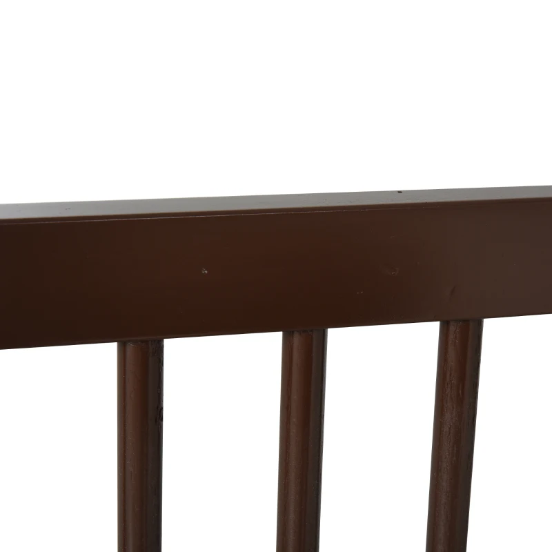 PawHut Hondendeur bewaking barricade veilig hondenrek vurenhout bruin