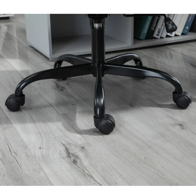 Vinsetto Kantoorstoel in hoogte verstelbare schrijftafelstoel draaistoel PVC + zwarte netbekleding