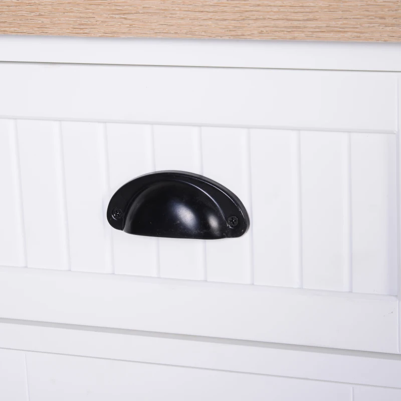 HOMCOM keukenkast, keukenplank, onderkast met schuiflade, anti-kantel, MDF, wit