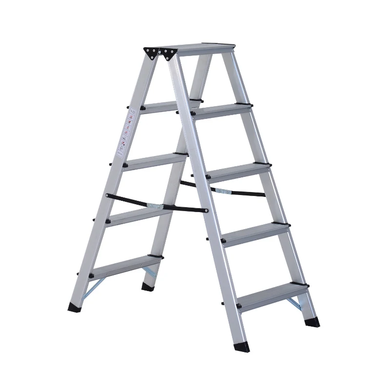 HOMCOM® trapladder aluminium ladder vouwtrede 5 treden trapladder dubbele ladder huishoudladder ladder trapladder