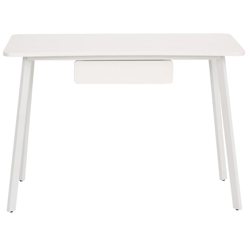 Elegante HOMCOM Computertafel met Lade - Wit, 120x60x76cm, Ideaal voor Thuis of Kantoor