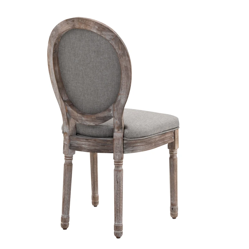 HOMCOM eetkamerstoel, stoelenset, 2-delig, eettafelgroep, rubberhout, schuimstof, stof, grijs, 50 x 54,5 x 97 cm eetkamerstoelenset 2-delige eettafelgroep rubberhout schuimstof stof grijs | Aosom.de