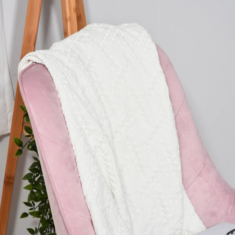 Vinsetto Elegante Bureaustoel in Fluweel Roze met Verstelbare Zithoogte en Kantelfunctie