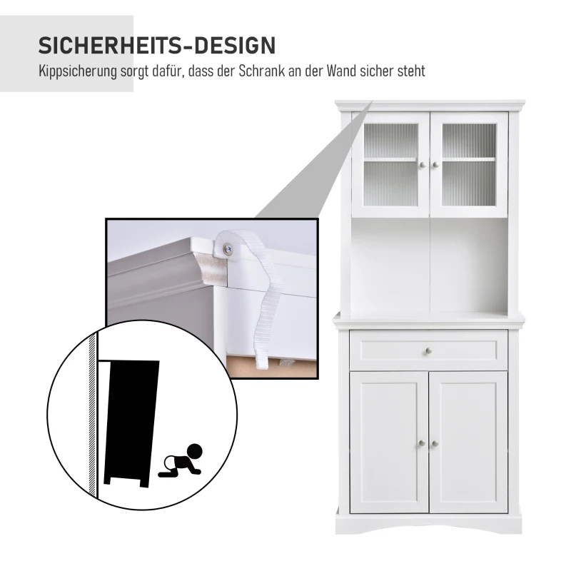 HOMCOM keukenkast met lade hoge kast