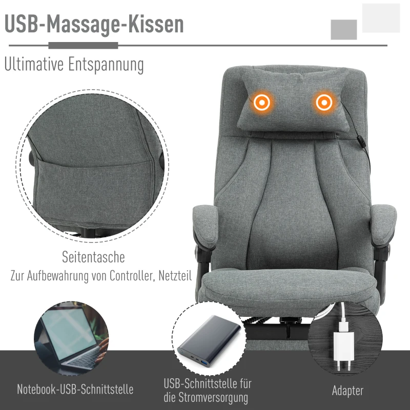 Vinsetto kantoorstoel massage in hoogte verstelbare directiestoel(m-4)