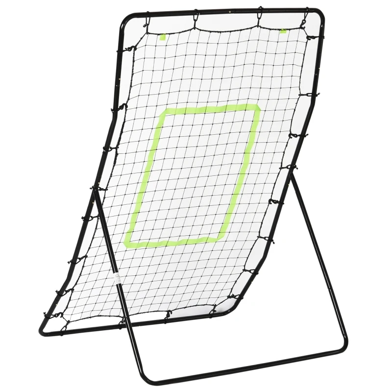 HOMCOM Voetbal rebounder kickback goal reboundmuur trainingsnet staal 75 x 126 cm