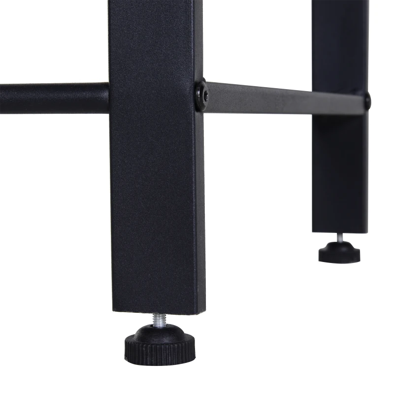 HOMCOM Kapstok met 8 haken schoenenbank kledingstandaard 2 aflegvlakken MDF zwart