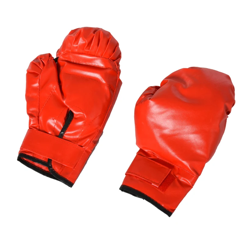 HOMCOM Bokszak trainingsdummy bokstraining boksen met bokshandschoenen zwart Ø 30 x 120 cm