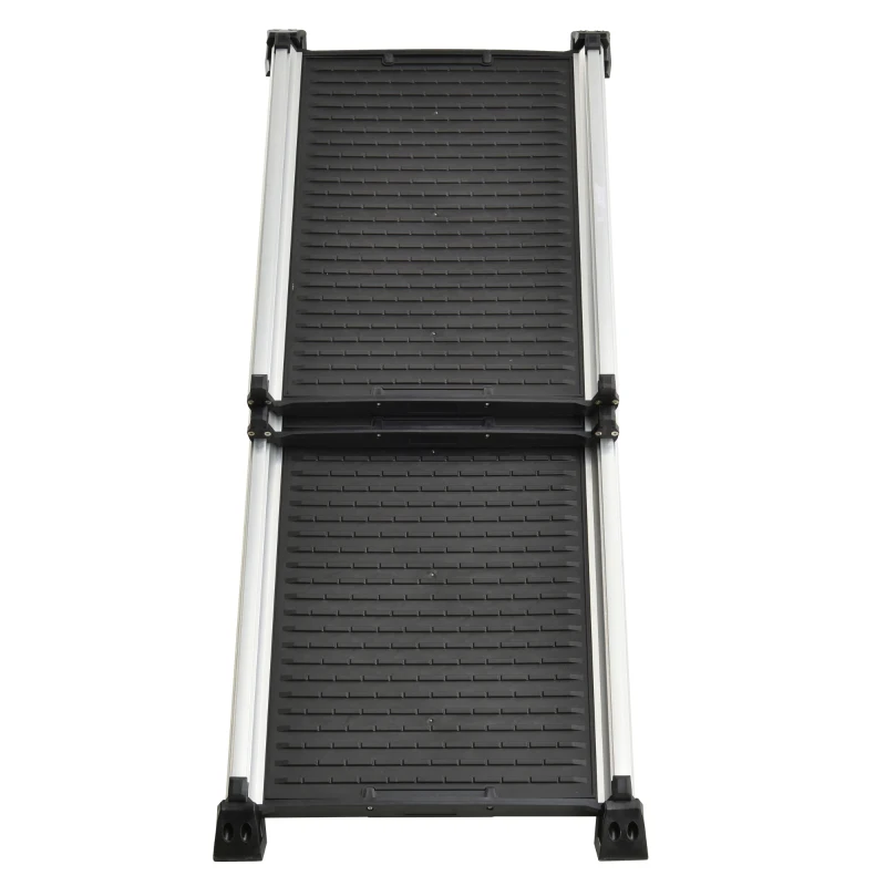 PawHut hondenloopplank huisdierenloopplank inklapbaar hondentrap aluminium + PP, zwart, 159 x 42 x 11,5 cm 159 x 42 x 11,5 cm | Aosom.de