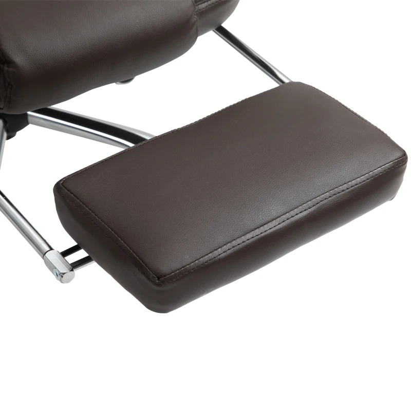 HOMCOM Ergonomische bureaustoel gamestoel verstelbare armleuning schuimstof PU bruin