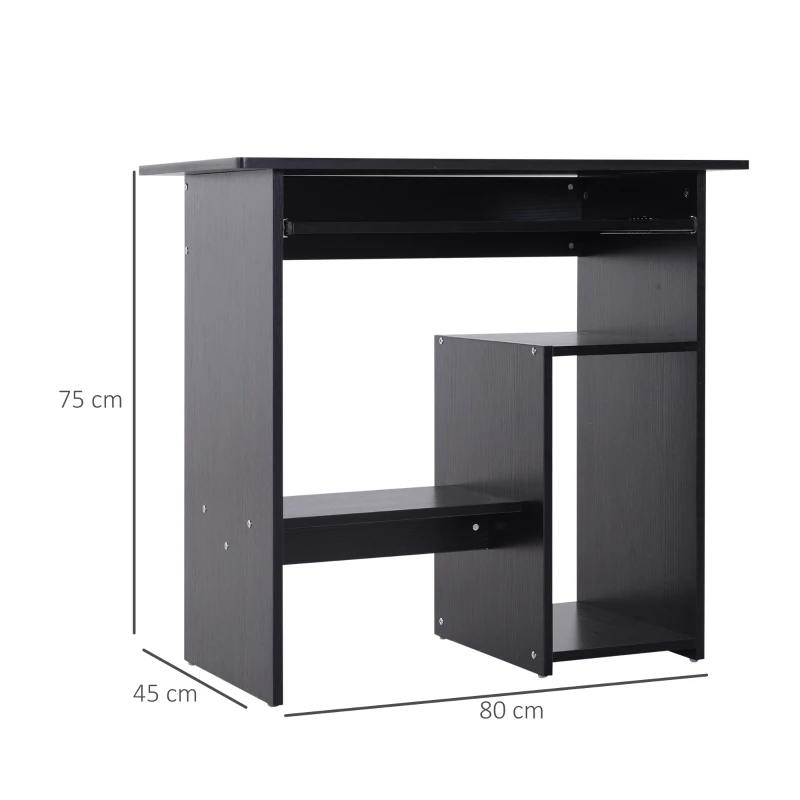 HOMCOM Computertafel bureau kantoortafel speeltafel PC-tafel zwart