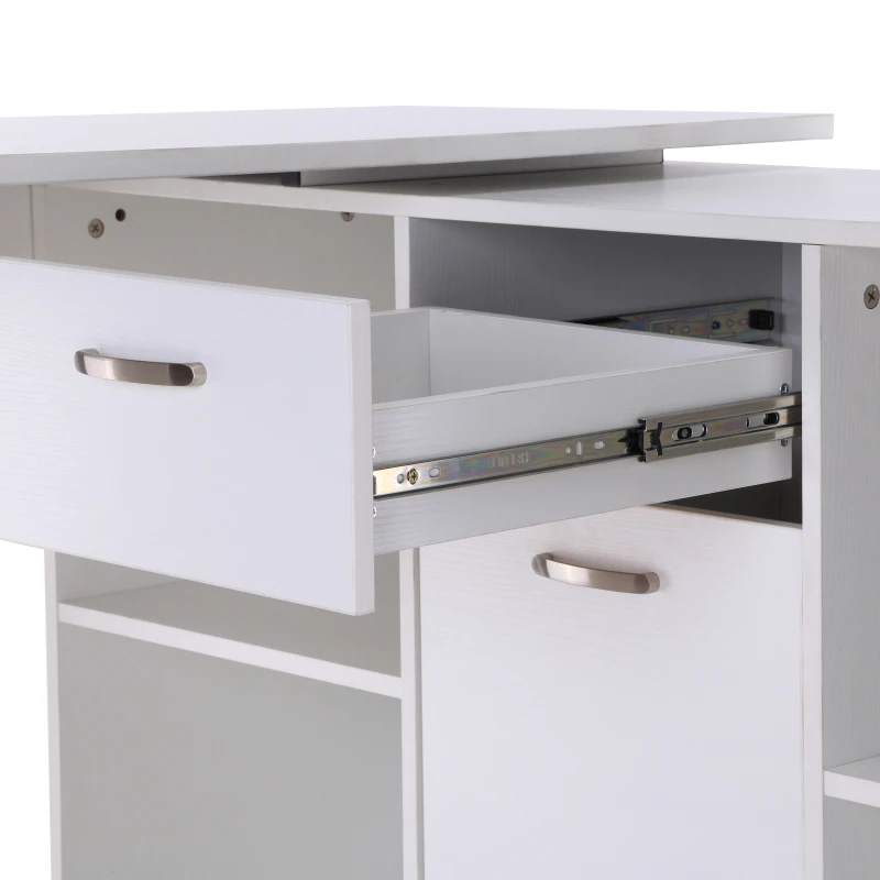 HOMCOM Hoekschrijftafel computertafel bureau hoekbureau wit MDF