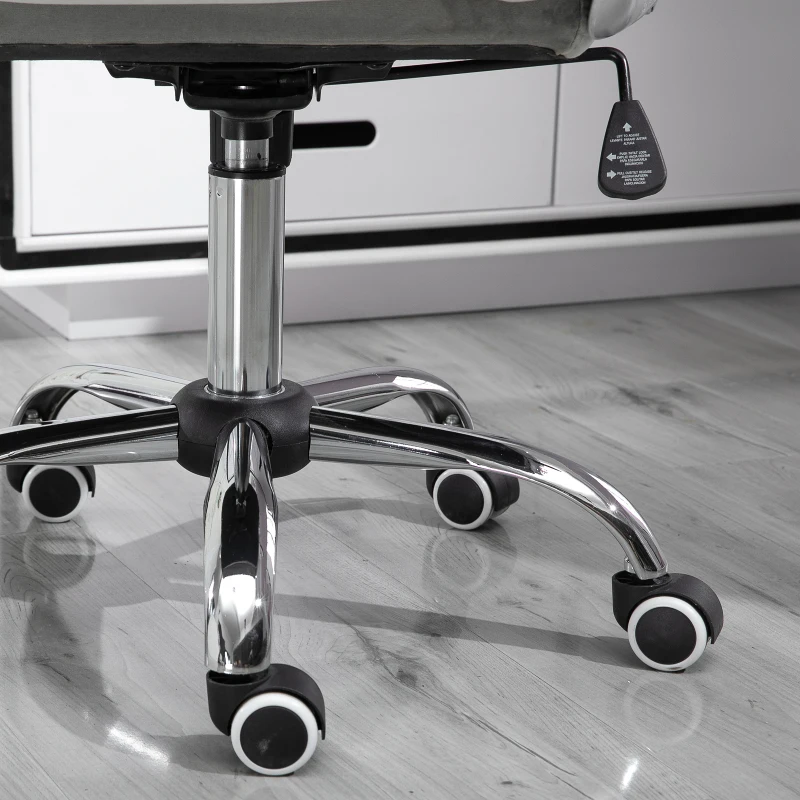 HOMCOM ergonomische bureaustoel, directiestoel, gestoffeerde rugleuning, grijs, 59,5 x 60,5 95-105 cm bureaustoel directiestoel rugleuning grijs