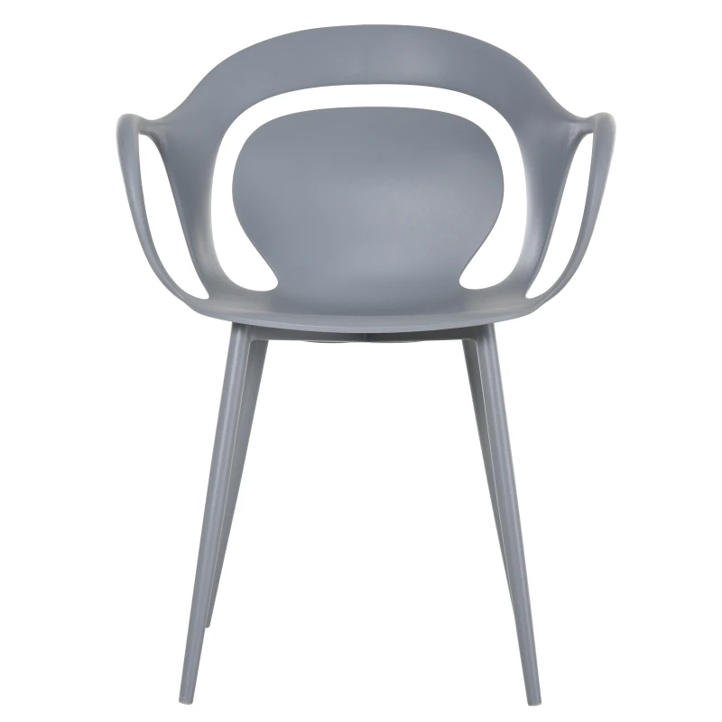 Eetkamerstoelen set van 2 keukenstoel woonkamerstoel met rugleuning PP grijs