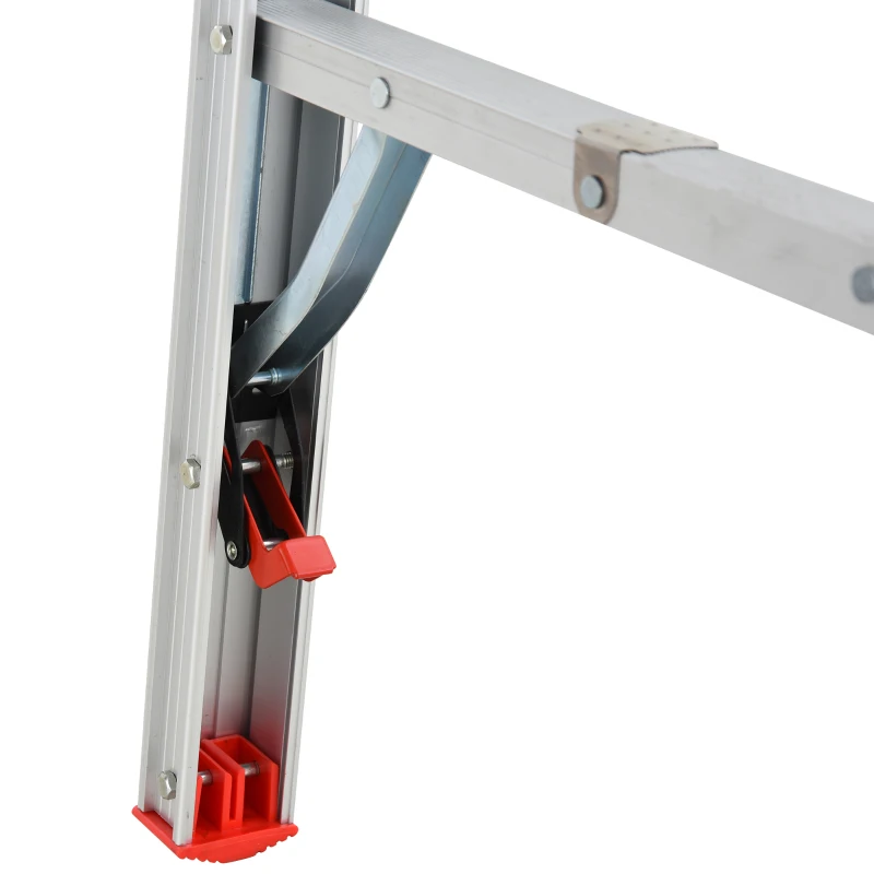 HOMCOM Inklapbare ladder vouwladder staladder aluminium zilver