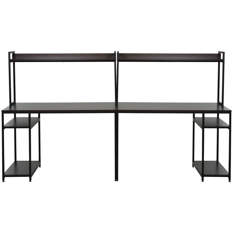 Computertafels met stelling set van 2 bureaus werktafels laptoptafels zwart