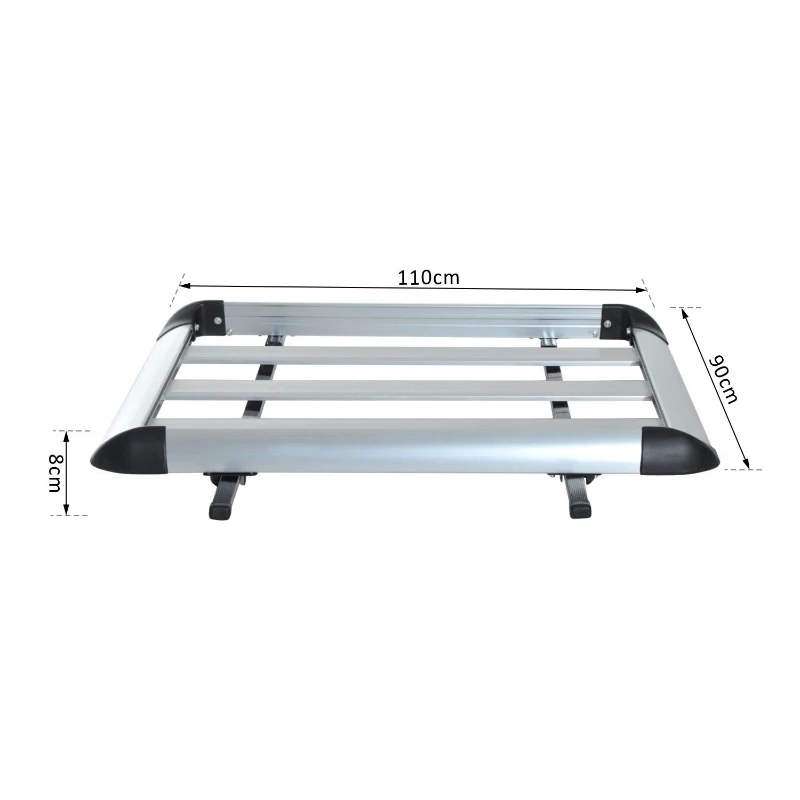bagagedrager imperiaal bagagemand universeel auto aluminium 75 kg 110 cm zilver