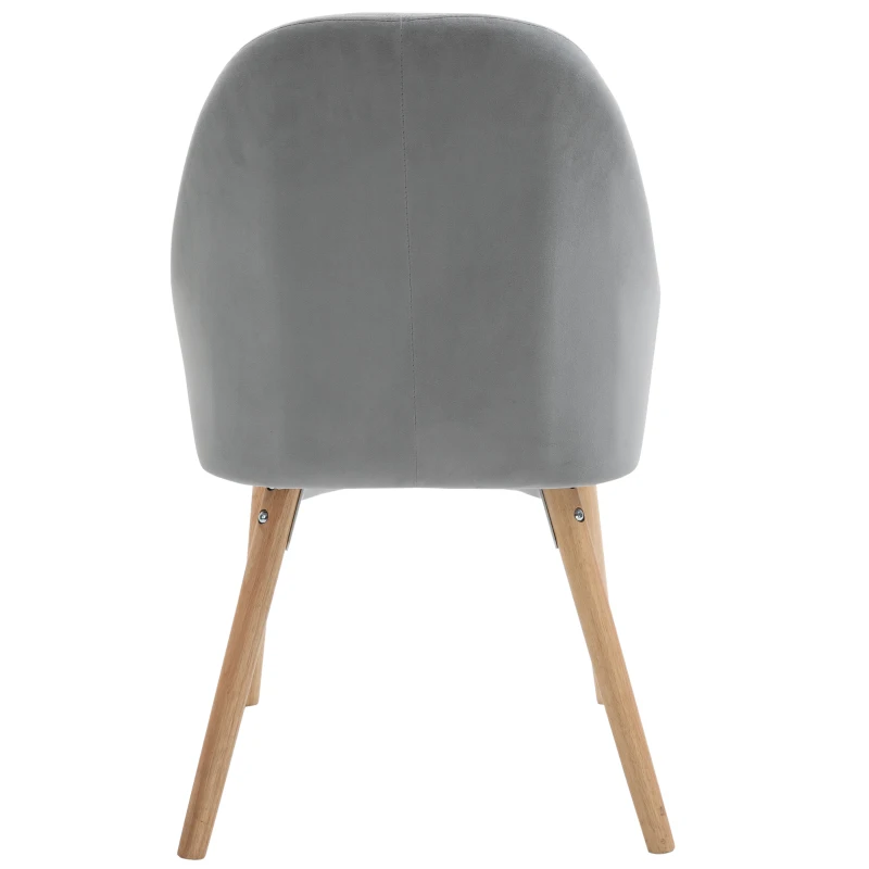 HOMCOM eetkamerstoelen set van 2 keukenstoelen lichtgrijs