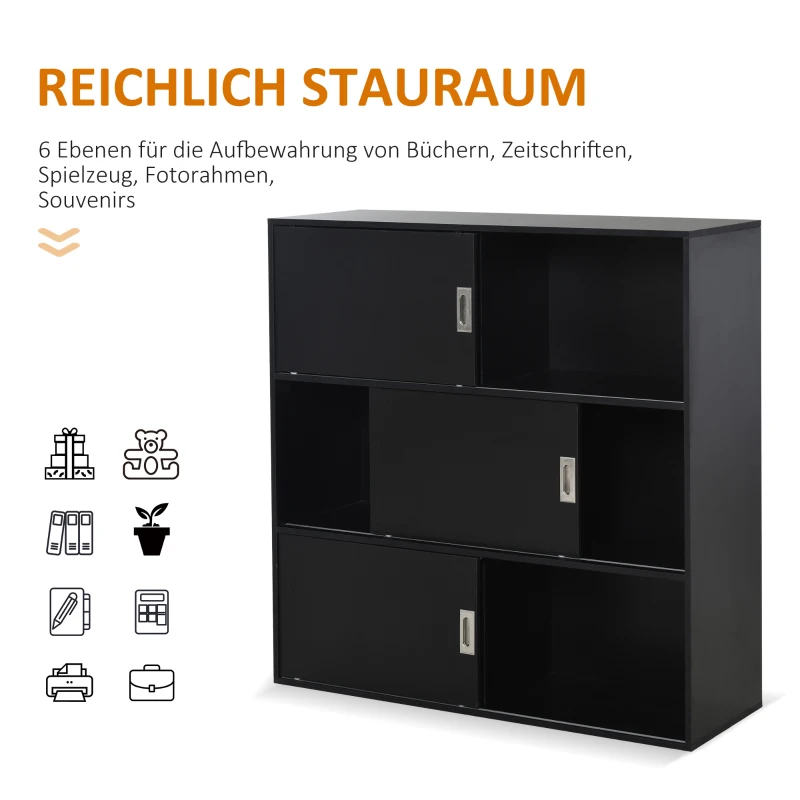 Boekenrek staande kast archiefkast multifunctionele kast 120 x 40 x 120cm zwart