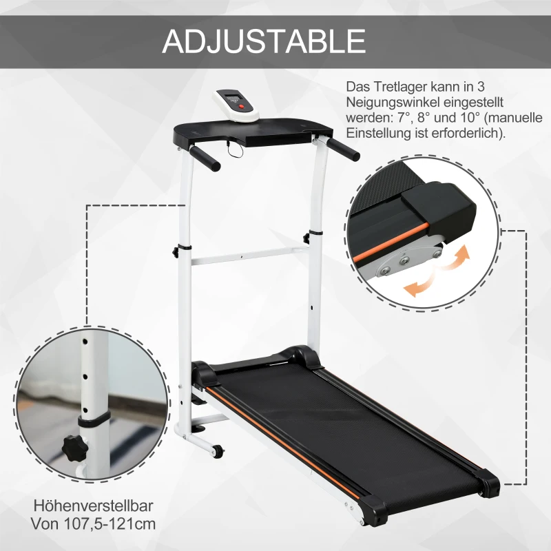 Loopband LCD-display mechanische loopmachine 3 hellingshoeken inklapbaar staal