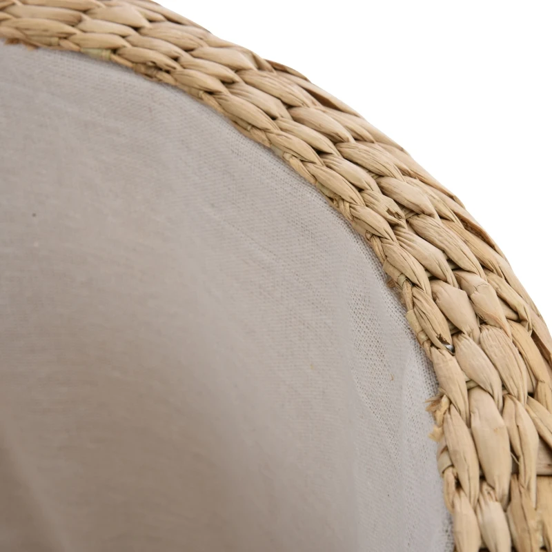 HOMCOM Poef met opbergruimte poef opbergbox stro rotan kaki(m-10)