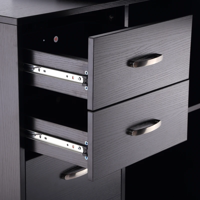 HOMCOM Hoekschrijftafel computertafel bureau hoekbureau zwart