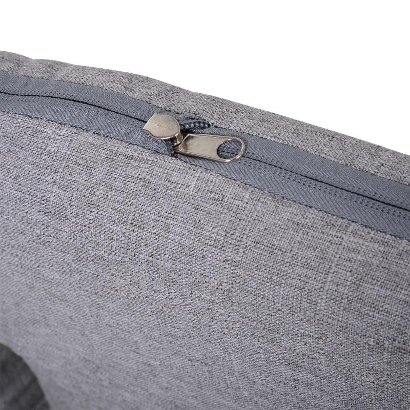 HOMCOM Vloerstoel relaxstoel klapstoel zitzak verstelbare rugleuning linnen grijs