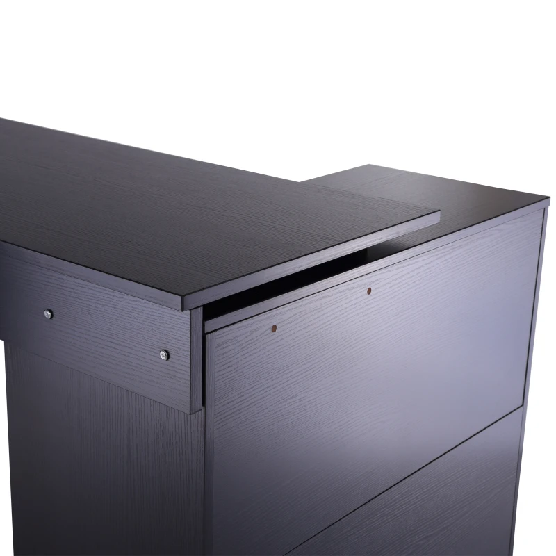 HOMCOM Hoekschrijftafel computertafel bureau hoekbureau zwart