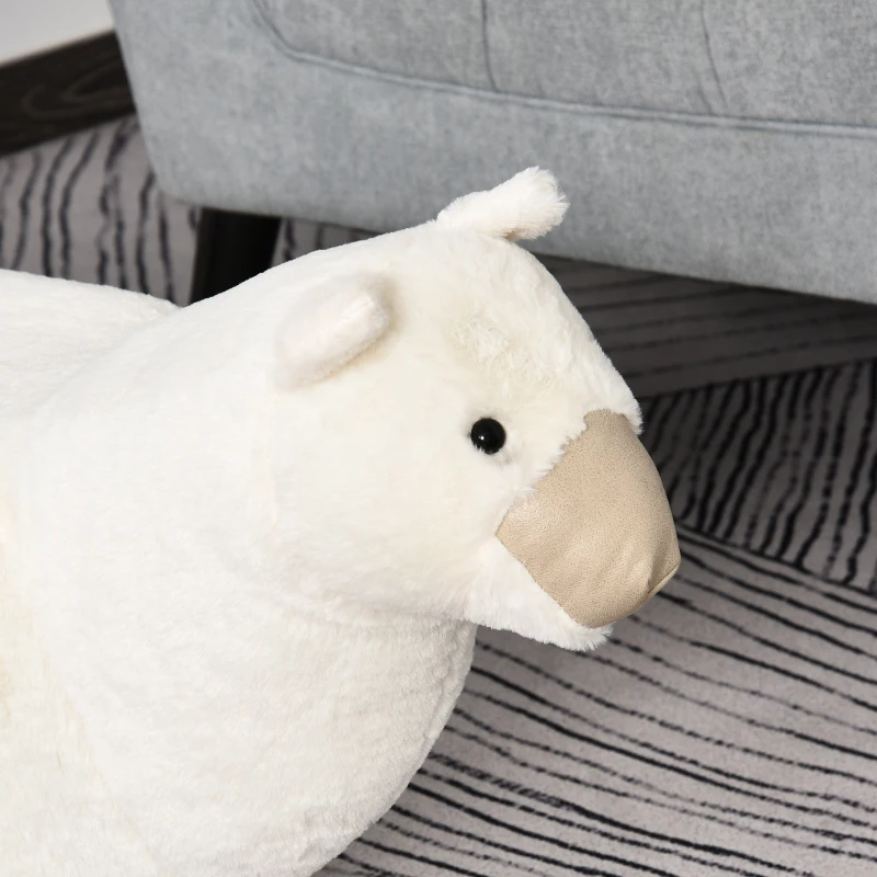 Dierenkruk decoratieve kruk poef met dierenmotief alpaca poef wit