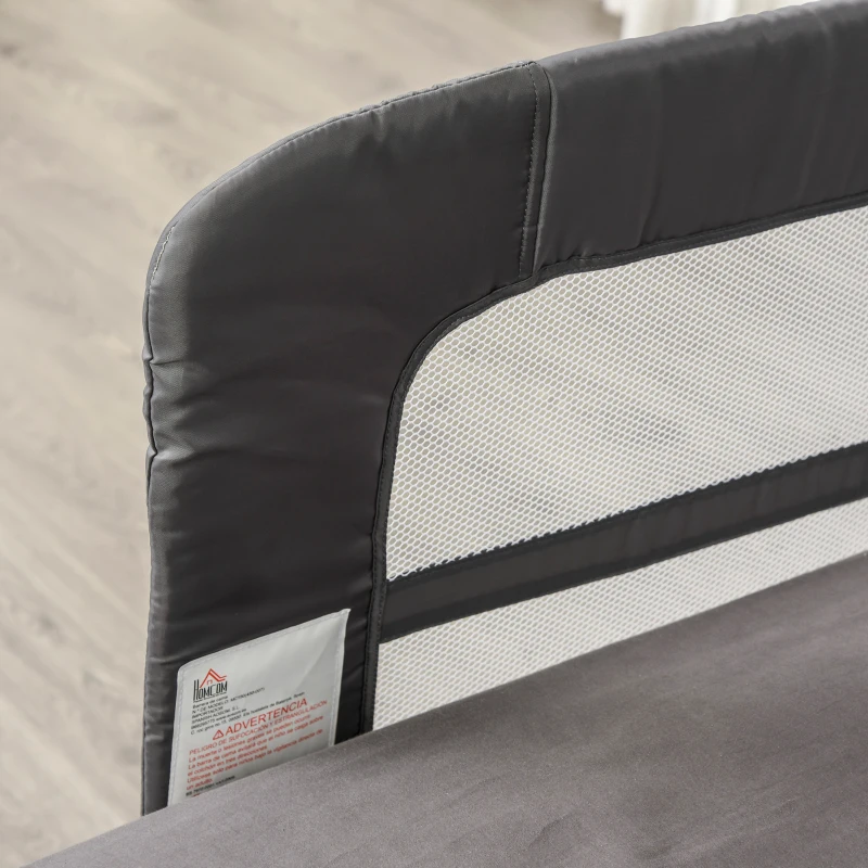 bedhek 150 cm bedrail uitvalbeveiliging voor peuters, inklapbaar grijs