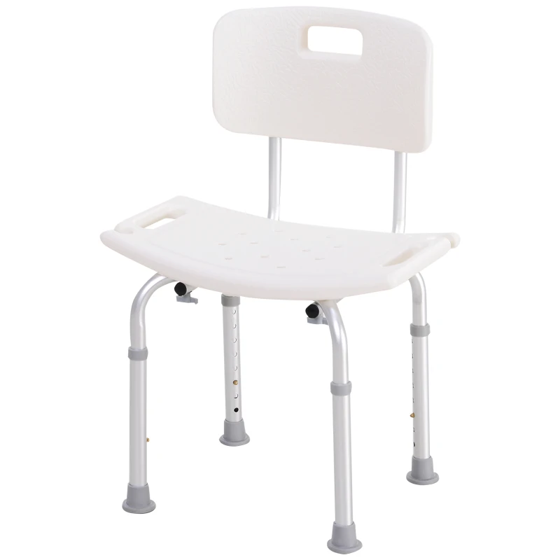 HOMCOM douchekruk met rugleuning douchestoel badkruk badstoel 2 modellen