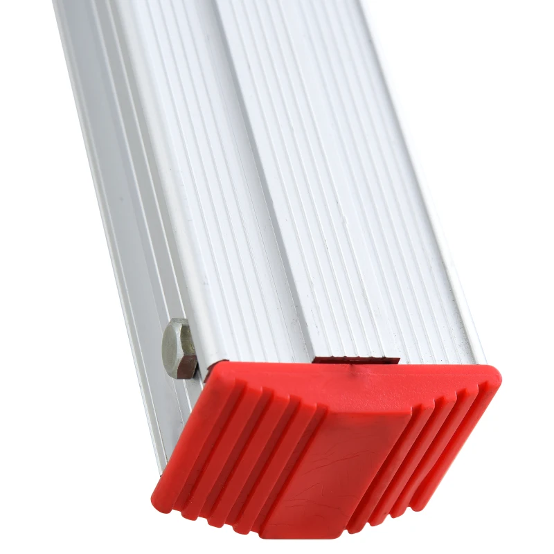 HOMCOM Inklapbare ladder vouwladder staladder aluminium zilver