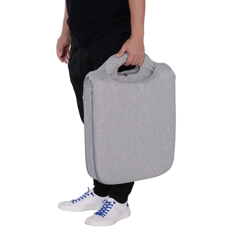 HOMCOM Vloerstoel relaxstoel klapstoel zitzak verstelbare rugleuning linnen grijs